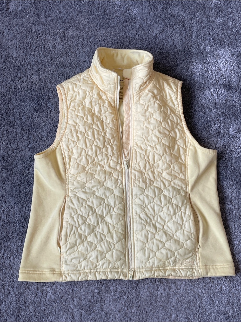 VGC L.L. Bean Quilted / Fleece Vest - Yellow - Size Large